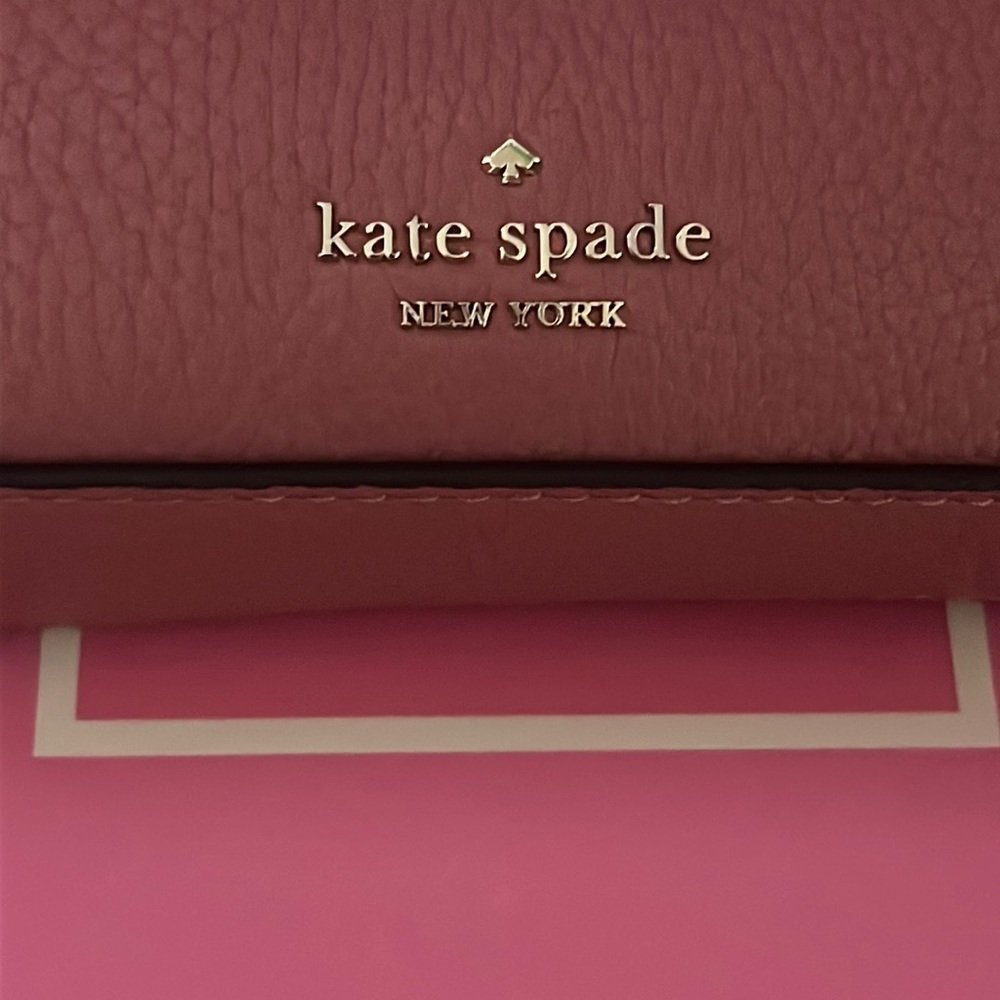♠️ kate spade ♠️ Leila Small Tab Leather Crossbody Bag, Pomegranate Pink - Picture 9 of 14